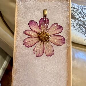 Purple and Gold Flower Pendant
